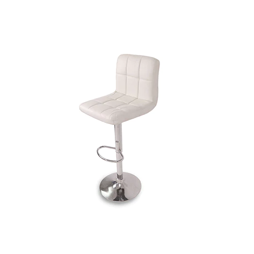 Valeria White Leather Bar Stool Chair
