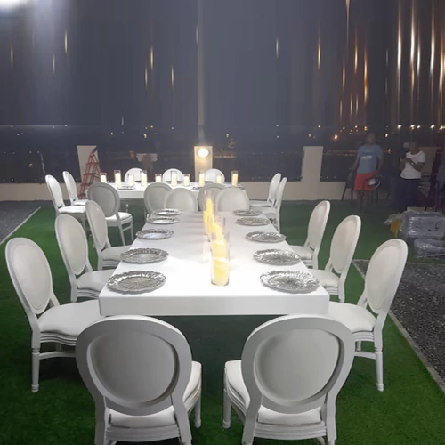 Avalon-dining-table-with-white-louis-chair Avalon-dining-table-with-white-louis-chair