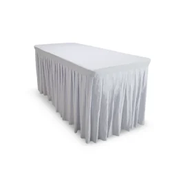 Buffet Table With White Skirt Cover