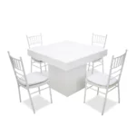 melanie-white-wooden-table-rental-with-white-chaivari-chairs-setup