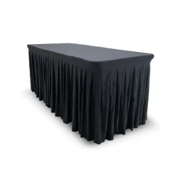 Buffet Table With Black Skirt Cover