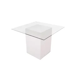 Stevelia Square Glass Top Dining Table White