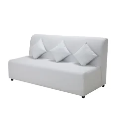 Valeria 3 Seater White Armless Sofa