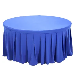 Sedra Round Kids Table with Blue Skirt Cover