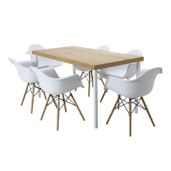66Isadora-mini-rectangle-dining -table-with-elone-arm-chair-rental