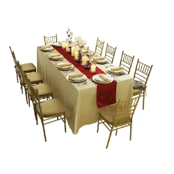 Carla-rectangular-dining-table-gold-cover-with-gold-chivari-setup