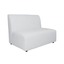Valeria 2 Seater White Armless Sofa