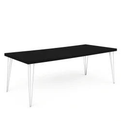 Isadora-Black-Top-white- Legs-220-110-75cm-Dining-Table-rentals-rentra