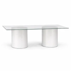 Cora Rectangle Glass Dining Table Rentals