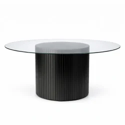 Cora-black-Base-180cm-round-Glass-Top-Dining-Table-rental-rentra Cora-black-Base-180cm-round-Glass-Top-Dining-Table-rental-rentra