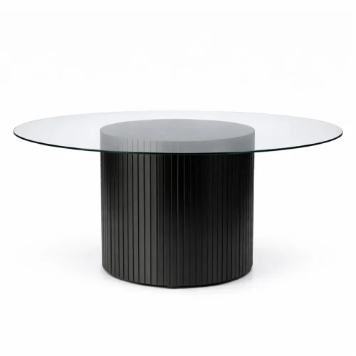 Cora-black-Base-180cm-round-Glass-Top-Dining-Table-rental-rentra Cora-black-Base-180cm-round-Glass-Top-Dining-Table-rental-rentra