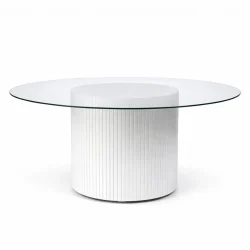 Cora Round Glass Dining Table Rentals