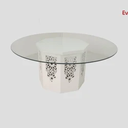 Azzurra Round Glass Dining Table