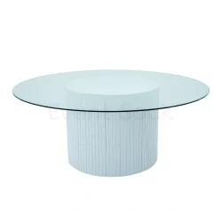 Cora Round Glass Dining Table White